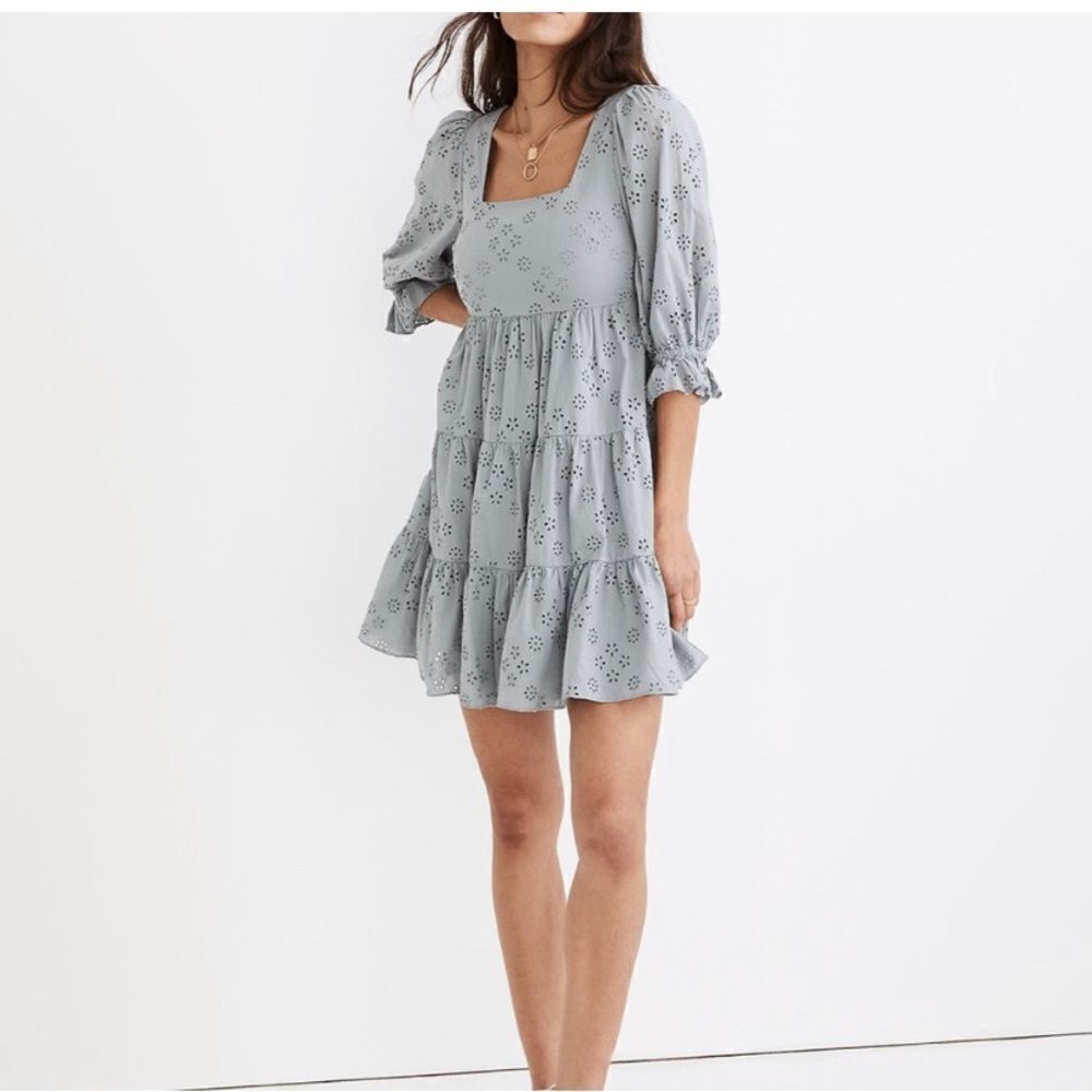 Madewell Lizzie eyelet babydoll dress. Size 10